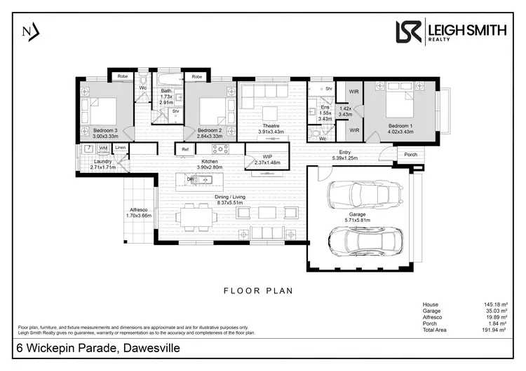 Floorplan of Homely house listing, 6 Wickepin Parade, Dawesville WA 6211