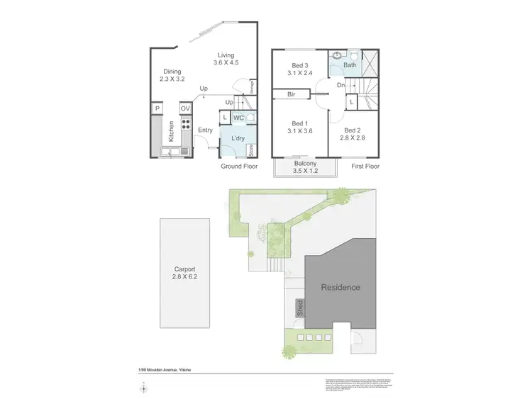 Floorplan of Homely townhouse listing, 1/98 Moulden Avenue, Yokine WA 6060