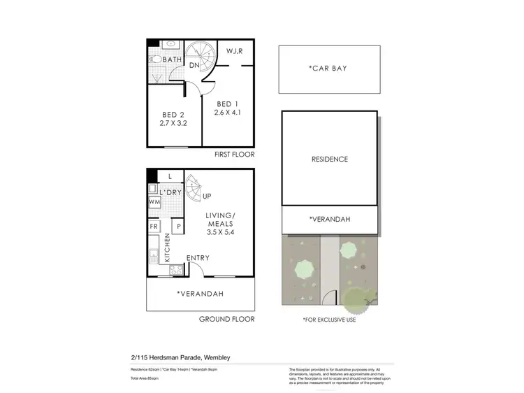 Floorplan of Homely townhouse listing, 2/115 Herdsman Parade, Wembley WA 6014