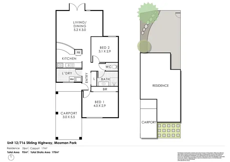 Floorplan of Homely villa listing, 12/716 Stirling Highway, Mosman Park WA 6012