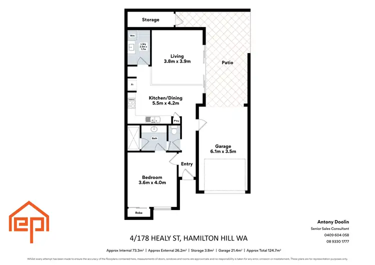 Floorplan of Homely unit listing, 4/178 Healy Road, Hamilton Hill WA 6163
