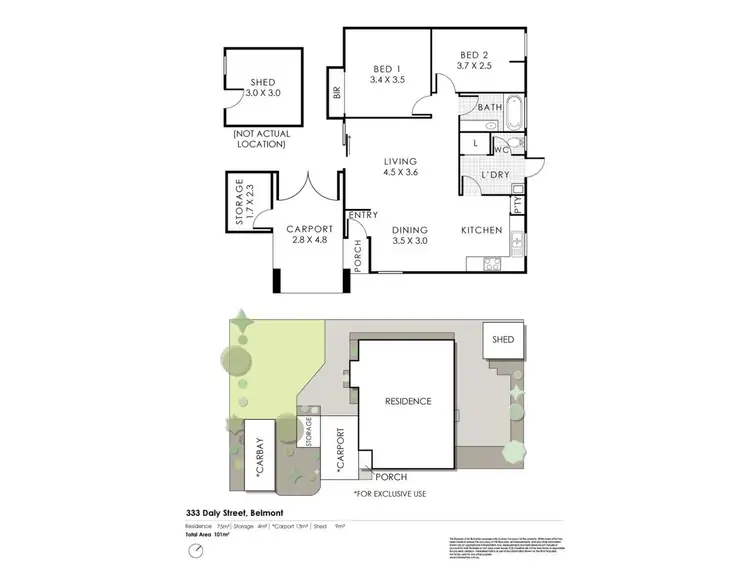 Floorplan of Homely villa listing, 2/333 Daly Street, Belmont WA 6104