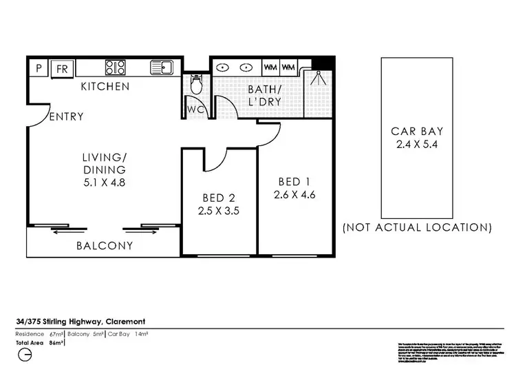 Floorplan of Homely apartment listing, 34/375 Stirling Highway, Claremont WA 6010