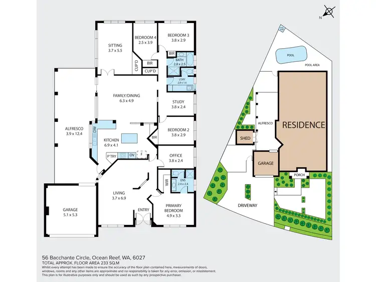 Floorplan of Homely house listing, 56 Bacchante Circle, Ocean Reef WA 6027
