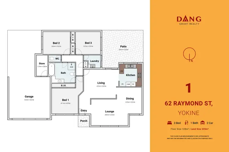 Floorplan of Homely villa listing, 1/62 Raymond street, Yokine WA 6060