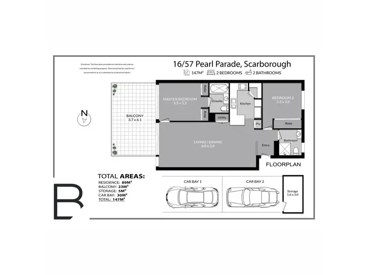 Floorplan of Homely apartment listing, 16/57 Pearl Parade, Scarborough WA 6019