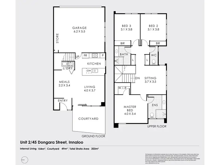 Floorplan of Homely townhouse listing, 45B Dongara Street, Innaloo WA 6018