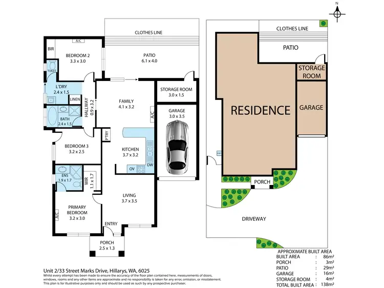 Floorplan of Homely villa listing, 2/33 St Marks Drive, Hillarys WA 6025