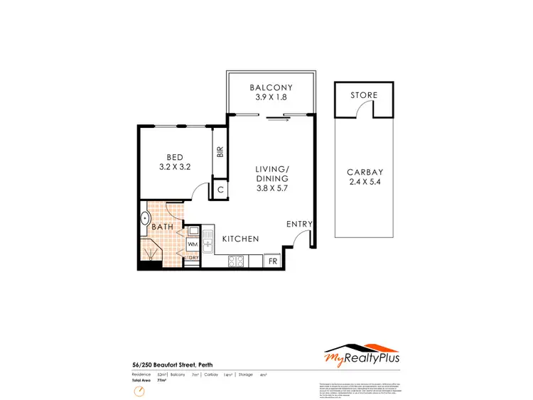 Floorplan of Homely apartment listing, 56/250 Beaufort Street, Perth WA 6000