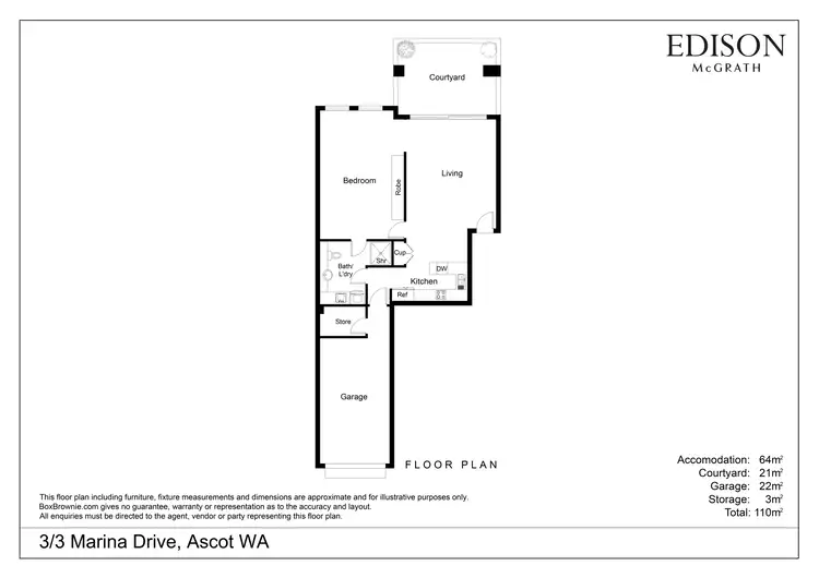 Floorplan of Homely apartment listing, 3/3 Marina Drive, Ascot WA 6104