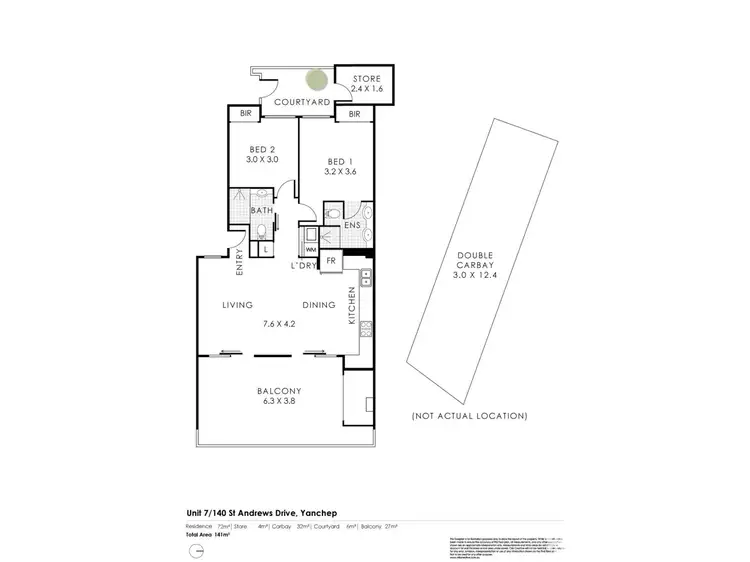 Floorplan of Homely apartment listing, 7/140 St Andrews Drive, Yanchep WA 6035