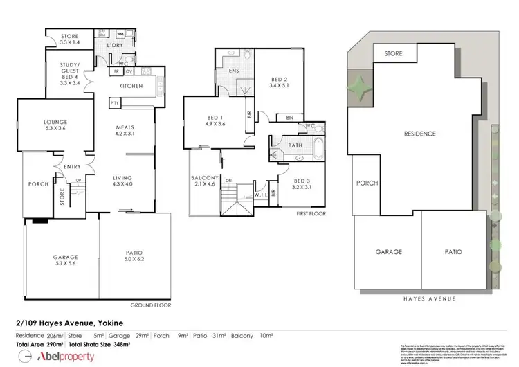 Floorplan of Homely townhouse listing, 2/109 Hayes Avenue, Yokine WA 6060