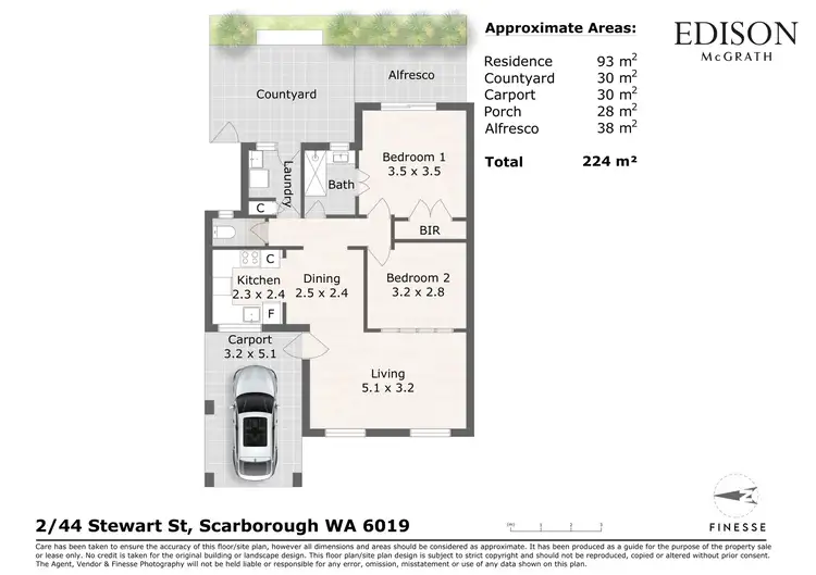 Floorplan of Homely villa listing, 2/44 Stewart Street, Scarborough WA 6019