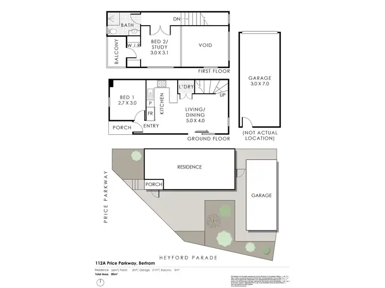 Floorplan of Homely townhouse listing, 112A Price Parkway, Bertram WA 6167