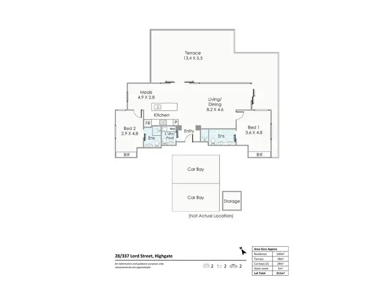 Floorplan of Homely apartment listing, 28/337-343 Lord Street, Highgate WA 6003