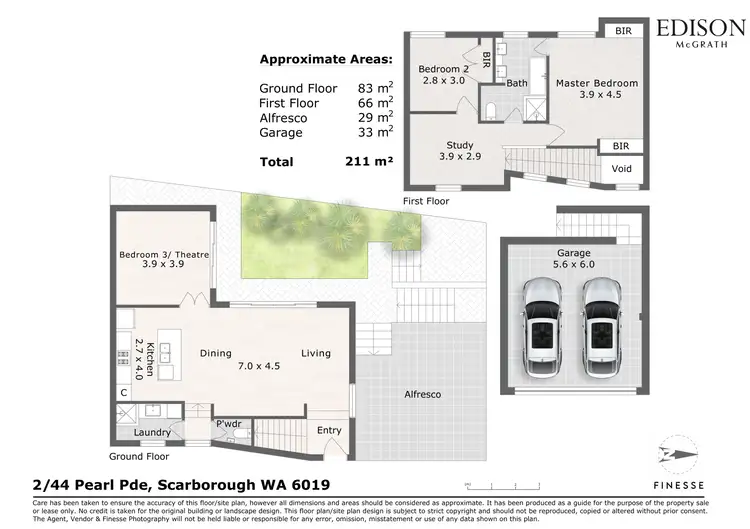 Floorplan of Homely townhouse listing, 2/44 Pearl Parade, Scarborough WA 6019
