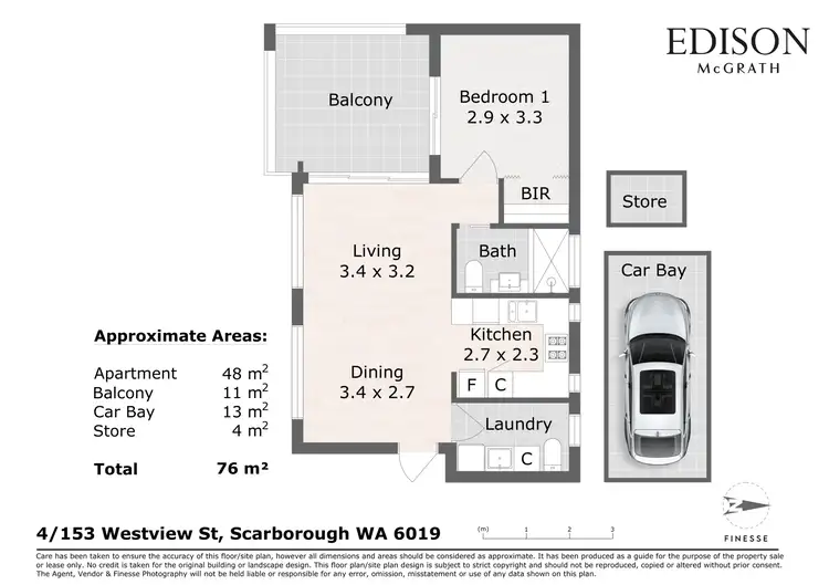 Floorplan of Homely apartment listing, 4/153 Westview Street, Scarborough WA 6019