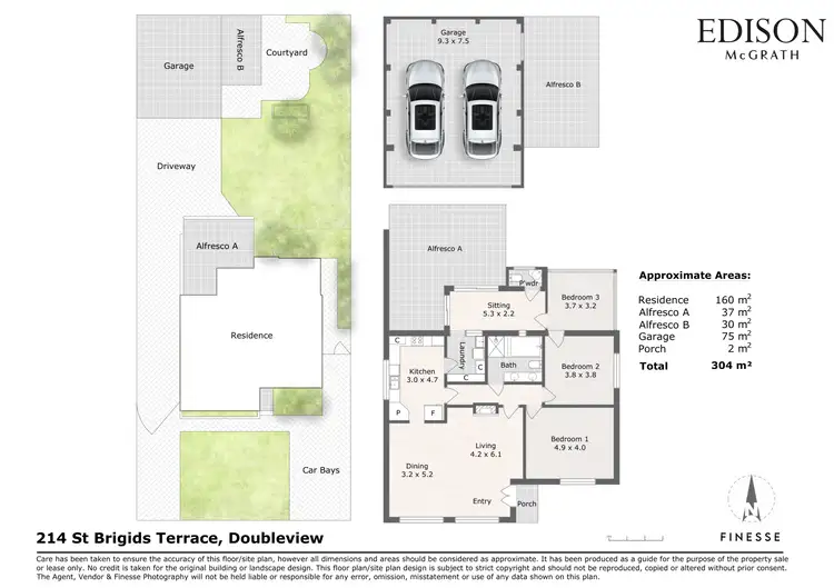Floorplan of Homely house listing, 214 St Brigids  Terrace, Doubleview WA 6018