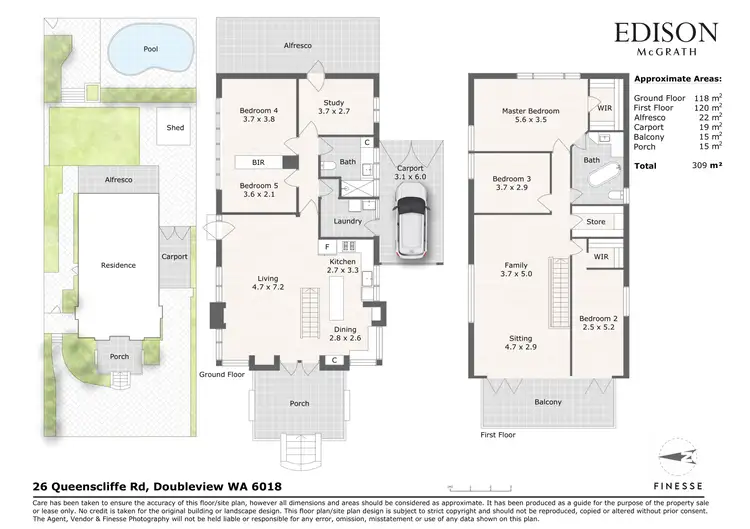 Floorplan of Homely house listing, 26 Queenscliffe Road, Doubleview WA 6018