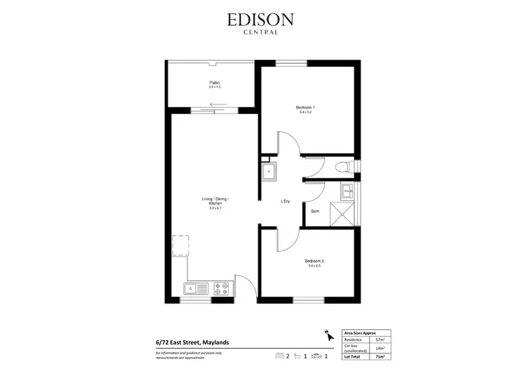 Floorplan of Homely apartment listing, 6/72 East Street, Maylands WA 6051
