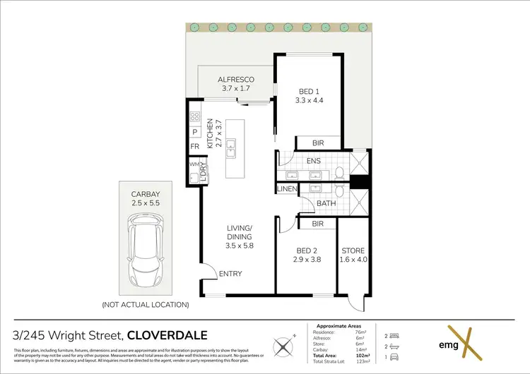 Floorplan of Homely apartment listing, 3/245 Wright Street, Cloverdale WA 6105