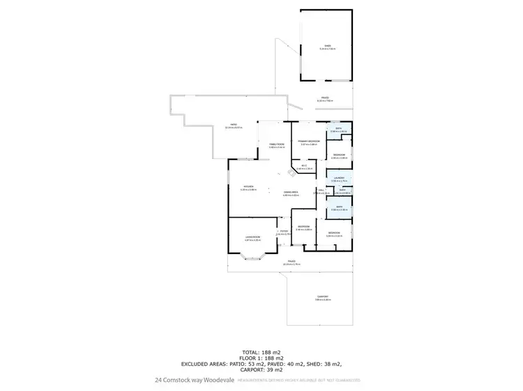 Floorplan of Homely house listing, 24 Comstock Way, Woodvale WA 6026
