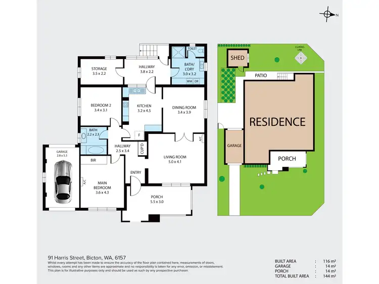 Floorplan of Homely house listing, 91 Harris Street, Bicton WA 6157