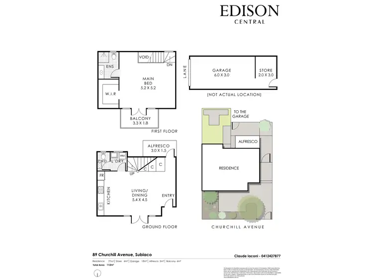 Floorplan of Homely townhouse listing, 89 Churchill Avenue, Subiaco WA 6008