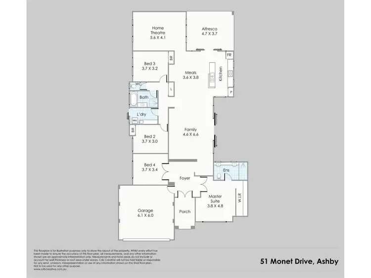 Floorplan of Homely house listing, 51 Monet Drive, Ashby WA 6065