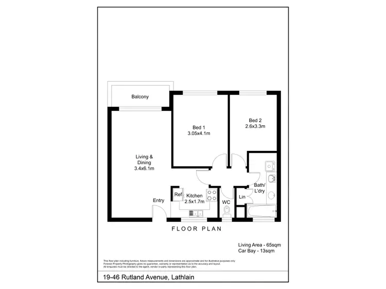 Floorplan of Homely unit listing, 19/46 Rutland Avenue, Lathlain WA 6100