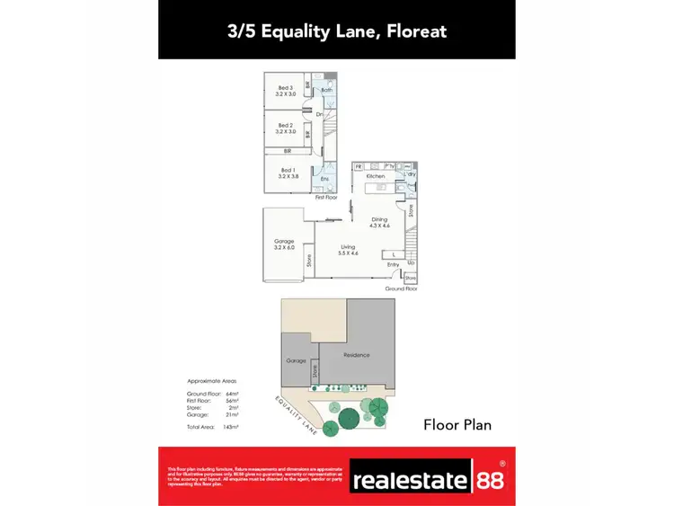 Floorplan of Homely townhouse listing, 3/5 Equality Lane, Floreat WA 6014