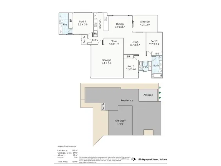 Floorplan of Homely villa listing, 13D Wynyard Street, Yokine WA 6060