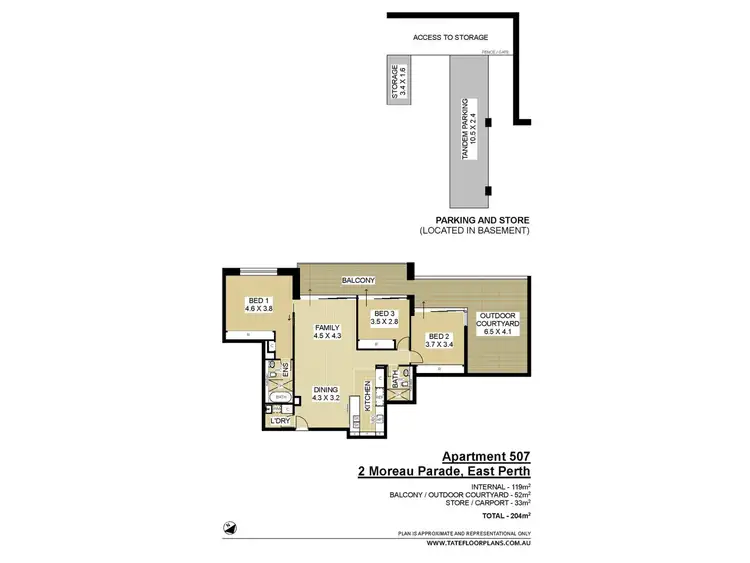 Floorplan of Homely apartment listing, 507/2 Moreau Parade, East Perth WA 6004