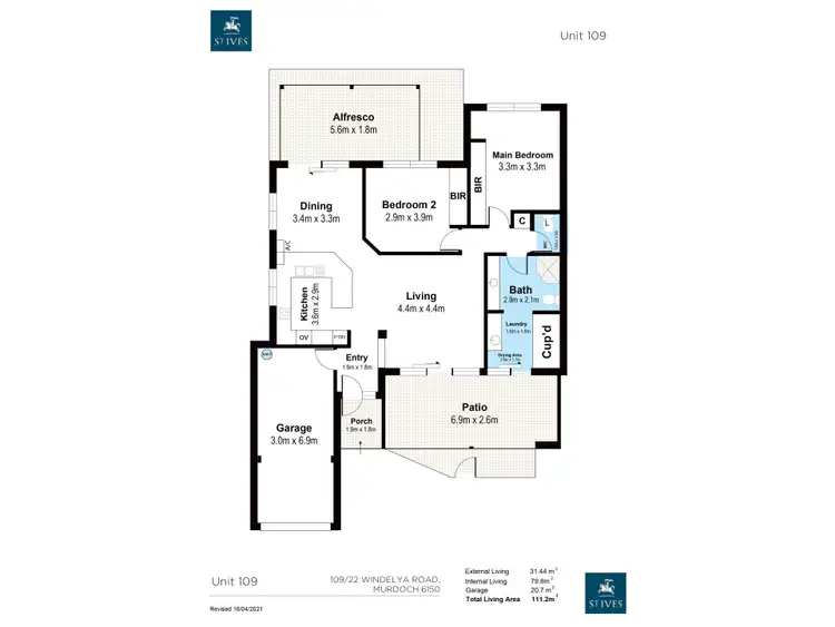 Floorplan of Homely retirement listing, 109/22 Windelya Road, Murdoch WA 6150