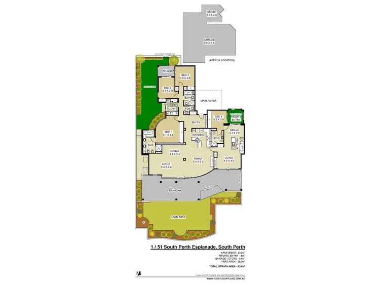 Floorplan of Homely apartment listing, 1/51 South Perth Esplanade, South Perth WA 6151
