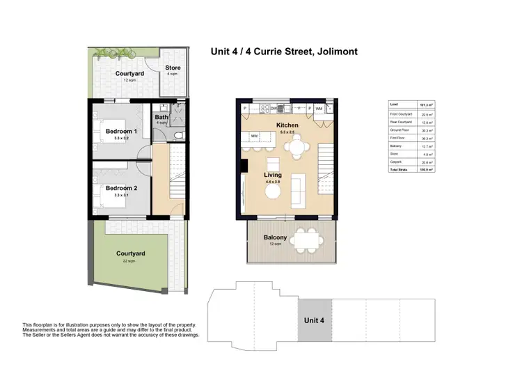 Floorplan of Homely townhouse listing, 4/4 Currie Street, Jolimont WA 6014