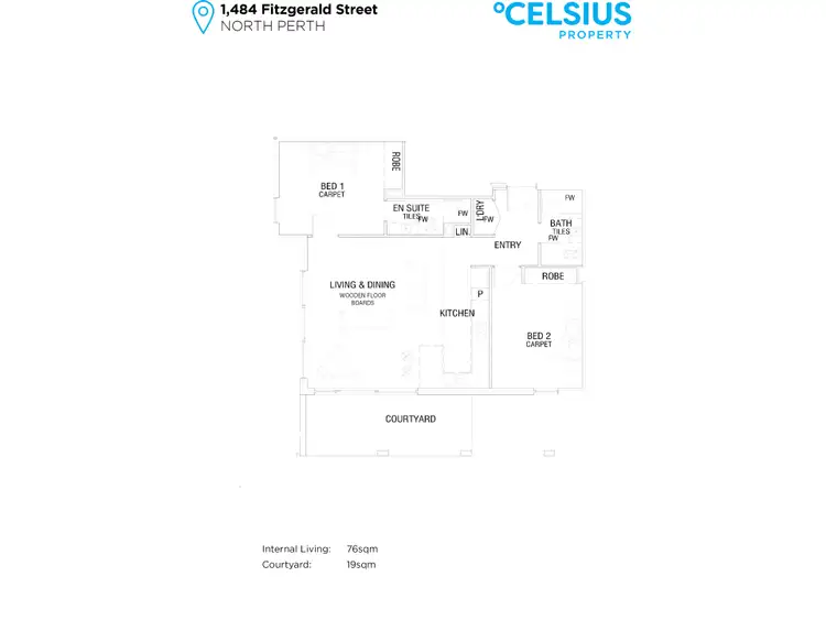 Floorplan of Homely apartment listing, 1/484 Fitzgerald Street, North Perth WA 6006