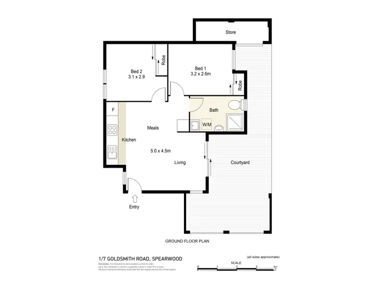 Floorplan of Homely apartment listing, 1/7 Goldsmith Road, Spearwood WA 6163