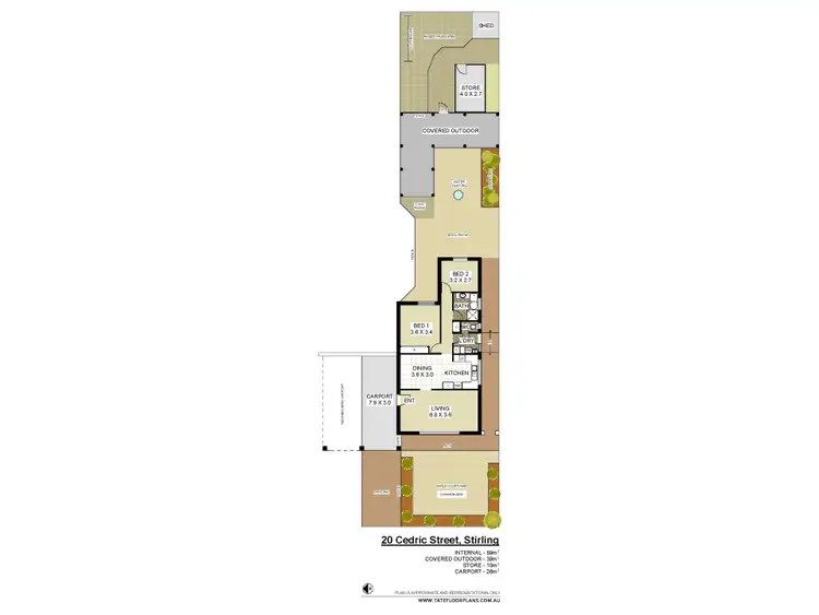 Floorplan of Homely semi-detached listing, 20 Cedric Street, Stirling WA 6021