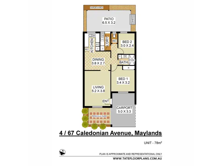 Floorplan of Homely villa listing, 4/67 Caledonian Avenue, Maylands WA 6051