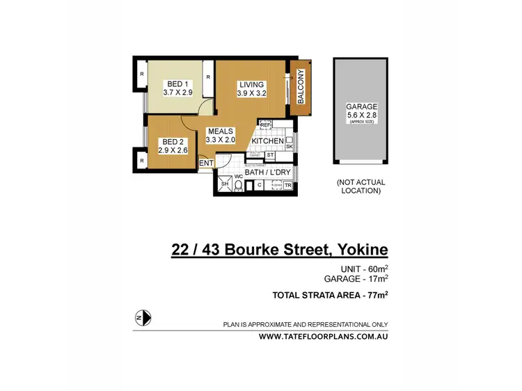 Floorplan of Homely unit listing, 22/43 Bourke Street, Yokine WA 6060
