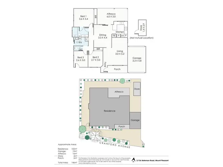 Floorplan of Homely villa listing, 3/156 Bateman Road, Mount Pleasant WA 6153