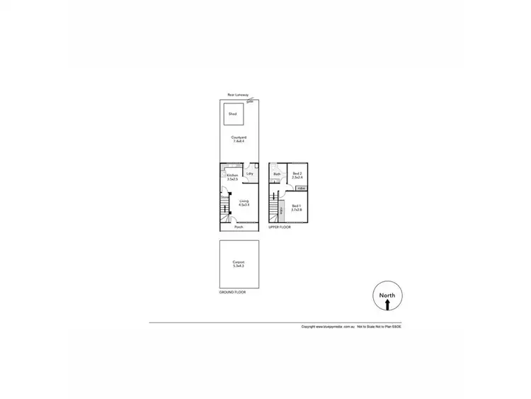 Floorplan of Homely townhouse listing, 3/80 Samson Street, White Gum Valley WA 6162