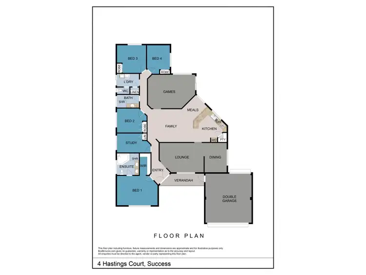 Floorplan of Homely house listing, 4 Hastings Court, Success WA 6164