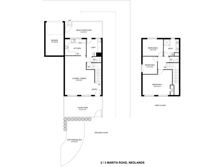 Floorplan of Homely townhouse listing, 2/3 Marita Road, Nedlands WA 6009