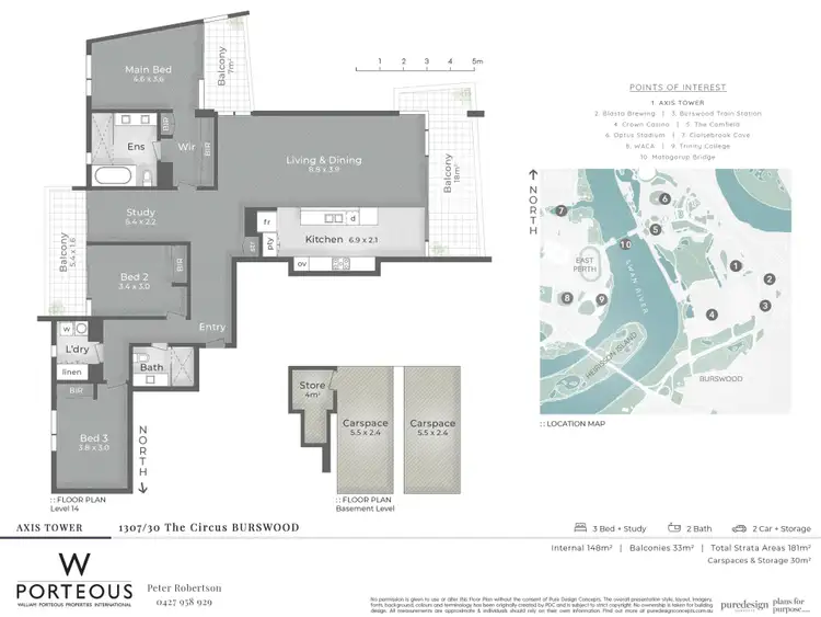 Floorplan of Homely apartment listing, 1307/30 The Circus, Burswood WA 6100