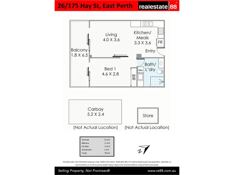 Floorplan of Homely apartment listing, 26/175 Hay Street, East Perth WA 6004