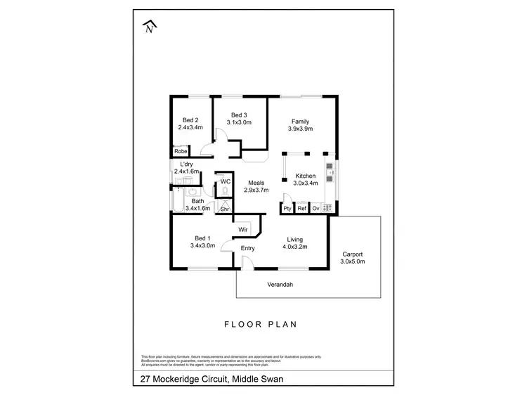 Floorplan of Homely house listing, 27 Mockeridge Circuit, Middle Swan WA 6056