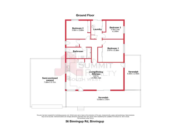 Floorplan of Homely house listing, 56 Binningup Road, Binningup WA 6233