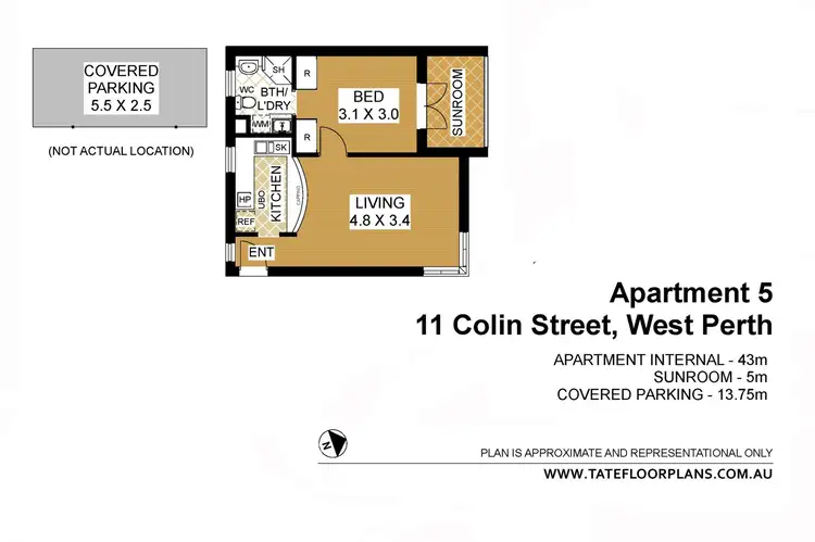 Floorplan of Homely apartment listing, 5/11 Colin Street, West Perth WA 6005